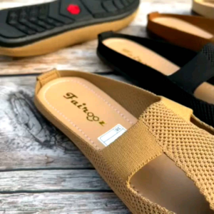 Fairooz - Sandal Wanita Casual Selop Flat Shoes Rajut Import NEW MOTIF SF13
