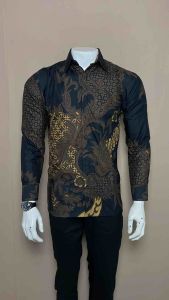 Kemeja Batik Pria Motif Mahesa Hitam