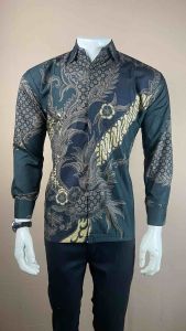 Kemeja Batik Pria Motif Mahesa Hijau