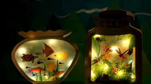 Mainan Edukasi Prakarya Craft Anak Kolam dan Garden Dengan Lampu