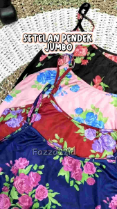 fazza22id Setelan Pendek Jumbo PY 291 / Setelan Lingerie Motif Bunga XXL LD 110cm