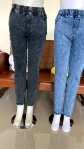Celana Jeans Wanita Jumbo - Pinggang Karet - Denim Street Melar Bahan Premium Terbaru Kekinian