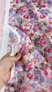 Vải áo dài voan bông (khúc 2mx1m55). Voan tơ voan tơ gân  (Vải khúc cắt sẵn)