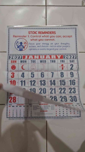 Ready Made 2027 12 pages TRADITIONAL CALENDAR SIZE 17inch X 22inch With Stoic Reminders