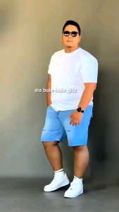 CELANA JEANS SOBEK PENDEK WISKER PRIA DEWASA SUPER JUMBO BIG SIZE DENIM SOBEK PENDEK YANG LAGI LARIS