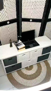 Ready stok.lemari laci rattan sintetis 7 laci samping