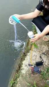 máy sục khí sủi oxi bể cá điện 12v và 220v lắp bình ác quy