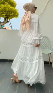 PROMO!! Glam Maxy Renda Import Gamis Muslimah Wanita Kekinian COD YRSTORE23