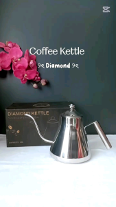 Silver Diamond coffee Kettle Pour Over Gooseneck  with Strainer Teko Leher Angsa 12 Ltr