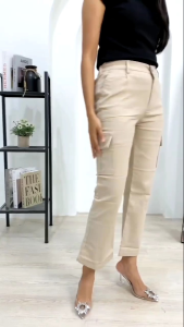 PROMO Celana Cutbray Cargo standar Basic Pants Resleting