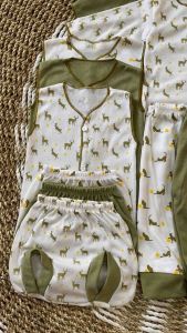 Seri Hijau Lumut - 18pcs / 9stel Baju Bayi Baru Lahir SNI 0-3 Bulan Lembut Tebal Adem