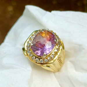 CINCIN BATU KECUBUNG AMATYST CUTTING COSTUM MEWAH