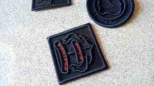 atribut satpam timbul terbaru.bordir logo satpam timbul warna Dongker.atribut satpam timbul bisa rekues.logo satpam terbaru 3D.logo satpam warna biru donker