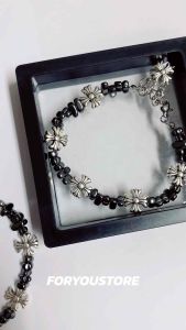 Chrome Hearts สร้อยข้อมือโครมฮาร์ท Korea Style สร้อยข้อมือลูกปัดเกาหลี งานมุกสะท้อนแสง