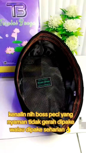 PECI SONGKOK KOPIAH HITAM TERATAI BUNGA FULL AC