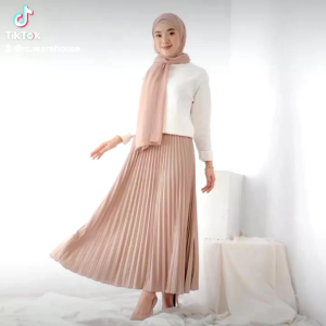 MUMU - Rok Basic Plisket Wanita Terbaru Muat bb 80kg Terlaris Termurah by Mumu Fashion