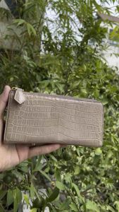 Ví 2hand dài nữ da cá.sấu dẽo phối lót da trăn.n hoa cực đẹp độc đáo của Nhật -T705