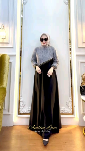 Gamis Motif Simpel Kekinian Terbaru 2024 Edisi Andini Lace Paget Swarosky