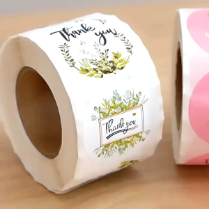 Sticker Label Terima Kasih & Roll Isi 500pcs