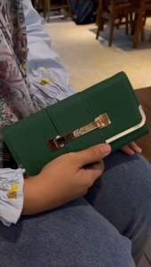 Dompet wanita panjang bersekat bahan nylon canvas coated