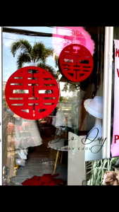 Chữ hỷ chụp ảnh chất liệu nỉ bền dày