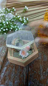 Box Kayu Tempat Mahar atau Seserahan perhiasan Gelang untuk Acara Pernikahan - KG.HEXA