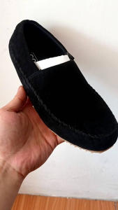Sepatu Slip On Loafers Pria Casual Formal Hitam Polos Kulit Suede Sintetis Kerja Kantor Kuliah Guru Dinas