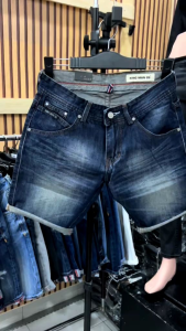 KING MAN 86 Celana Pendek Distro Jeans Pria Slim Polos Light Gray