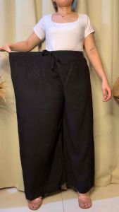 PLUS SIZE L TO 3XL SQUARE PANTS WIDE LEG LINEN NO POCKET