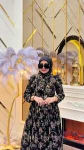 NEW GAMIS SHR LUXURY - Maxi Dress Lebaran Ceruty Premium Mix bordir Mewah Edisi Burgundy