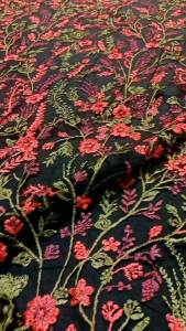 BAHAN/KAIN TILLE BORDIR BUNGA AKAR/TILLE GARDEN TERBARU