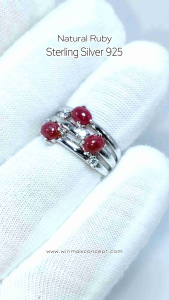 Natural Ruby Cabochon Sterling Silver 925 Ring Delima Asli Original Cincin Perak