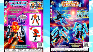 mainan robot transformasi Flying dragon / 3 head Dino / great T-Rex