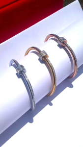 Gelang Tangan Wanita Dewasa Titanium ROse Gold Anti Karat / Gelang Bangle Titanium Anti Karat dan Luntur Cewek / Gelang titanium Asli ori Import