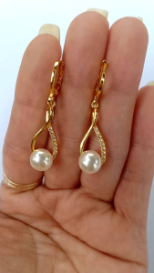 Khuyên Tai Ngọc Trai Vàng 24k Cực Sang