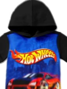 Kaos Hoodie Anak Hot Wheels & Baju Hoodie Film Animasi Kartun