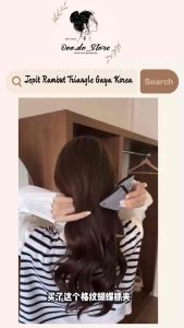 A198✨Jepit Rambut Triangle Gaya Korea 撞色三角牛仔鲨鱼夹 Retro Triangle Denim Hair Claw 韩系复古抓夹 Hair Pin Hair Accessories