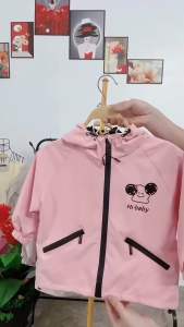 Áo khoác Gió 2 lớp Lót Lông Cho Bé Trai Bé Gái in hình Hi - Baby siêu đẹp Vải gió chống nước Lót Lông dày dặn