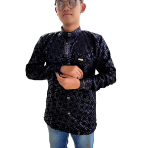 Kemko sultan motif suriken embos etnik baju muslim pria dewasa terbaru 2025