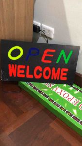 ป้ายไฟ ป้ายไฟร้าน ป้ายไฟวิ่ง ป้ายไฟตัวอักษร ป้ายไฟled ป้ายไฟOPEN WELCOME (398บาท)
