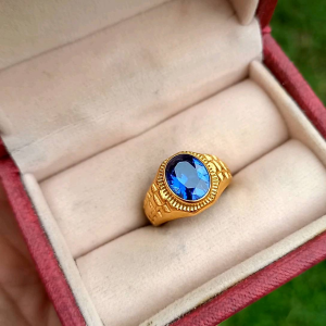 Cincin Batu King Safir Size Kantoran Minimalis