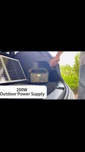 200W Portable Power Station USB AC Output Emergency Backup Solar Powerbank Charger Generator Power Supply for Camping Electrical Home Outdoor便携式太阳能发电站