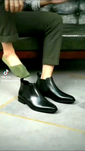 Giày boots nam Chelsea Boots da bò Classic đế khâu LEZAZA