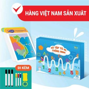 Bộ tập tô vẽ thông minh xóa được 64 trang kèm bút dạ - Đồ chơi Giáo Dục cho bé từ 1-5 tuổi Thanh Nga