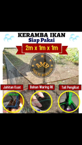 Keramba Ikan Hapa Jaring Apung Bahan Waring Hitam Ukuran 2m x 1m x 1m