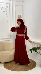 Gamis Shakilla Outer Tulle Rendra Outer Pisah Viral Kekinian Modern