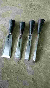 Pahat Tatah Kayu Ukir Baja Per Tempa 1 Set Ukuran 123Dan 4 Cm