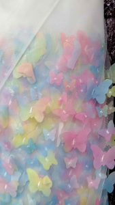 kain/bahan tile kupu-kupu 3D/bahan drees