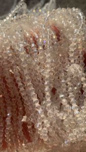 Sỉ 10 dây đá pha lê lấp lánh màu trắng hình chóp nón làm handmade