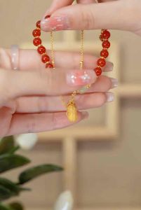 T12 (Beli 2 dapat bonus) COD Gelang giok kacang merah 2 layar titanium